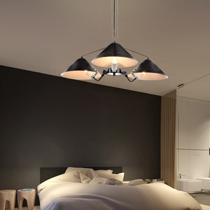 Moderne Têtes Multiples E27 En Fer Forgé Lustre Pendentif Lumière Noir/Blanc Pendentif <span class=keywords><strong>Luminaire</strong></span> Magasin Moderne Lustre Lumière - Product Image 4