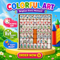 Tuiles de Mahjong en Acrylique de Noël en Gros, Colorées, 30mm, Imprimées UV, Ensemble Portable pour Cadeaux de Fêtes