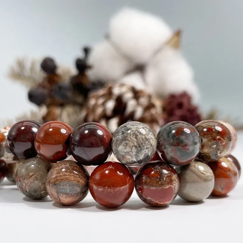 Pierres précieuses de jaspe rouge lisse 4mm 6mm 8mm 10mm 12mm, perles naturelles, pour la fabrication de bijoux, artisanat, bricolage