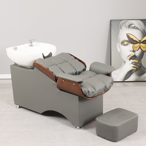 Peluquería Salón de belleza Muebles modernos Unidad de retrolavado Champú Tazón Cama Masaje Spa Champú Silla con fregadero - Product Image 2