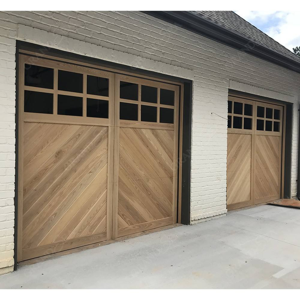 Luxury Villa Steel Wood Panel Garage Door Residential Wood Look Garage ...