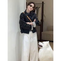 Veste Courte Noire Premium pour Femme en Similicuir PU – Manteau Personnalisé pour Tenue Décontractée d'Automne