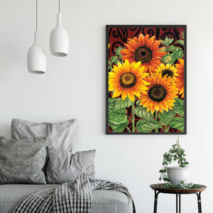 SOMGWOO tournesol plante série bricolage <span class=keywords><strong>broderie</strong></span> salon <span class=keywords><strong>diamant</strong></span> peinture 5D acrylique mur décor <span class=keywords><strong>diamant</strong></span> peinture - Product Image 1