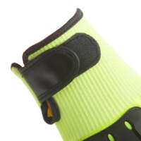 Gants de travail de sécurité jaunes haute visibilité, résistants aux coupures et aux chocs, en nitrile/NBR, avec dos en TPR et paume texturée, doublure personnalisable
