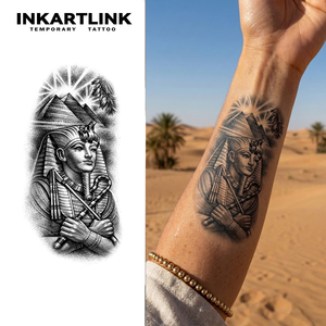 Tatuaggio Semipermanente INKARTLINK Personalizzato Faraone Egiziano, Impermeabile, Lunga Durata 1-2 Settimane, Adesivo con Inchiostro Jagua - Product Image 1