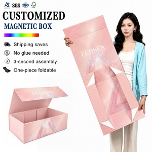<span class=keywords><strong>Caja</strong></span> <span class=keywords><strong>de</strong></span> Regalo Magnética Integrada <span class=keywords><strong>de</strong></span> Color Rosa, <span class=keywords><strong>Caja</strong></span> <span class=keywords><strong>de</strong></span> Embalaje Ecológica Plegable para Cosméticos y Perfumes - Product Image 1