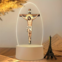 Lampe 3D LED à Impression UV Jésus Vierge Marie Croix, Nouveauté 2026, Idéale pour la Décoration