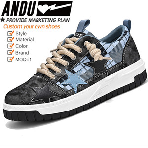 Chaussures de marche décontractées pour hommes Logo personnalisé <span class=keywords><strong>Marque</strong></span> Basses Rétro Baskets décontractées en cuir véritable pour hommes Chaussures de skateboard de marche - Product Image 3