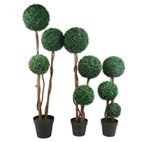 Arbre artificiel en plastique vert, faux buis, bonsaï, boule de topiaire, 120 cm, plante d'intérieur en pot pour la décoration de jardin extérieur