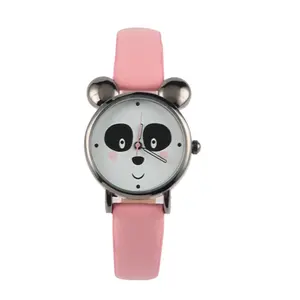 Latest panda design cute ladies watch, quartz watch movement sl 68 for girl