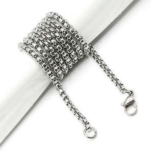 Chaîne en acier inoxydable de Chine pour la fabrication de bijoux, collier simple en chaîne d'argent - Product Image 2
