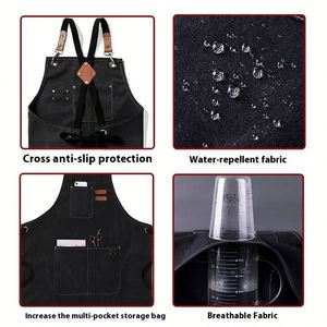 Tablier personnalisé en coton tendance pour cuisine, chef, barista, barbecue, bar, coiffeur, femmes et hommes - Product Image 4