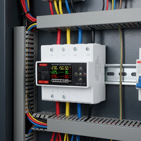 Commutateur de transfert automatique (ATS) 3P+N 150A 5-en-1, statique 10kVA, numérique réglable, 220V, avec sélecteur de phase, compteur et protection PC