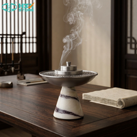 Brûleur d'encens carré en marbre blanc HZX STONE, style chinois, pour usage religieux, parfum d'intérieur, décoration Mubkhar