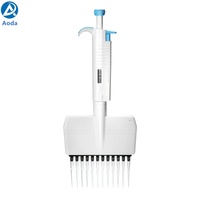 Pipette mécanique réglable AODA 1 canal Micropette Plus stérilisable aux UV, plage 2-20 µl, increment 0,5 µl, garantie 1 an