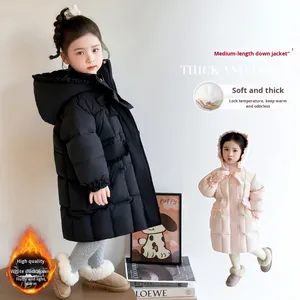 Veste mi-longue à capuche pour filles Space Kitty, enfants de 3 à <span class=keywords><strong>8</strong></span> <span class=keywords><strong>ans</strong></span>, nouvelle arrivée d'hiver, style coréen, épaissie, longue, en duvet de canard blanc - Product Image 4