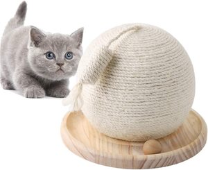 Juguete Interactivo para Mascotas, Pelota Rascadora de Sisal Tejido Resistente al Desgaste - Product Image 1