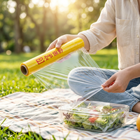 Película de PVC ligera y fácil de rasgar, envoltura plástica para almacenamiento de alimentos en el hogar, para ensaladas de frutas y sándwiches
