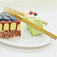 Pince à pain en bois naturel bambou hêtre toast grille-pain pince à épiler salade pince de cuisine avec logo de marque imprimé
