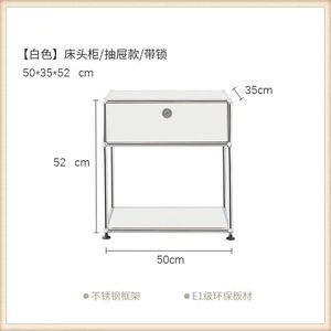 Armoire latérale Ins moderne simple <span class=keywords><strong>Table</strong></span> de chevet en acier inoxydable de luxe médiéval <span class=keywords><strong>avec</strong></span> combinaison de rangement pour canapé pour tables de chevet - Product Image 6