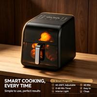 Friteuse à air numérique intelligente de 7,5 L à grande capacité et fenêtre visible, vente en gros d'usine pour cuisine domestique OEM/ODM CB