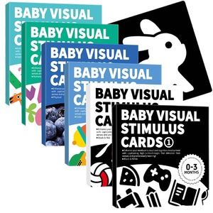 Juguetes Educativos en <span class=keywords><strong>Blanco</strong></span> y Negro, Colores Primarios, Estimulación Visual, Tarjetas de Aprendizaje para Recién Nacidos, Papel de Alto Contraste, 0-36 Meses - Product Image 2