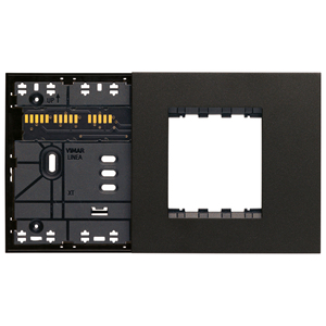 XT 4M Mixed Support With Black <b>Plate</b> 17.1x10.5x3 Cm For Wall <b>Switches</b> - Product Image 1