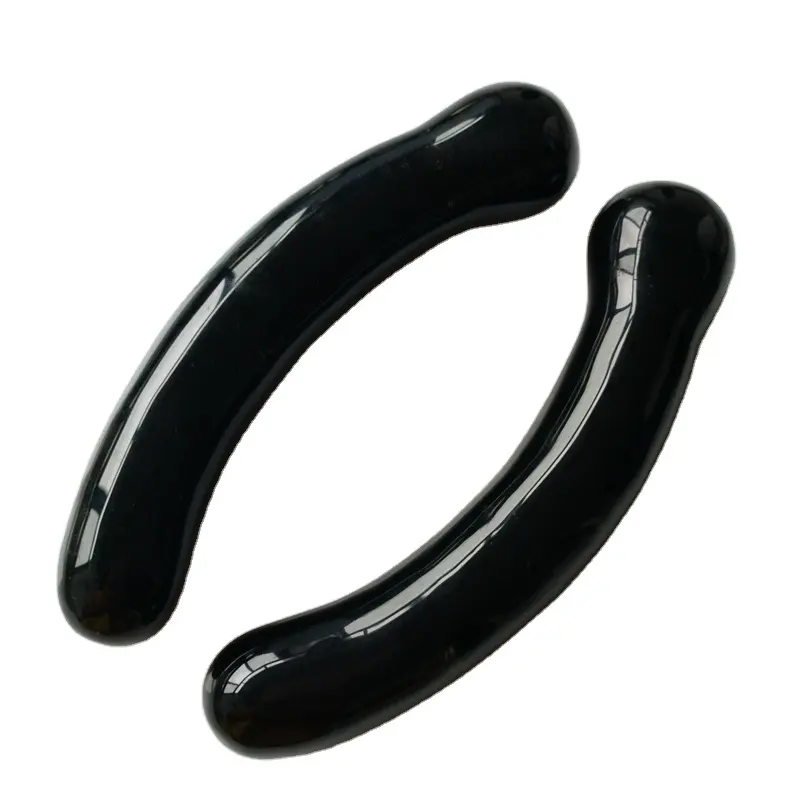 Lanciato fatto a mano G spot 7 pollici bacchetta curva massaggio del corpo nero ossidiana salute giocattoli medici del sesso dildo per il corpo