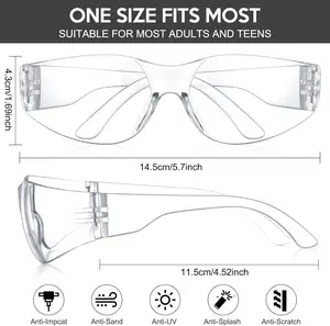 ANT5PPE Clear Lenses Impact Ballistic Resistant Safety Glasses Eye Protection Protective Goggles
