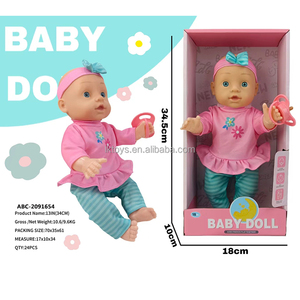 Lucky Toys 13 Inch Vinyl <strong>Baby</strong> <strong>Doll</strong> Pink <strong>Top</strong> and Blue Pants with Accessories Set for Kids - Product Image 2