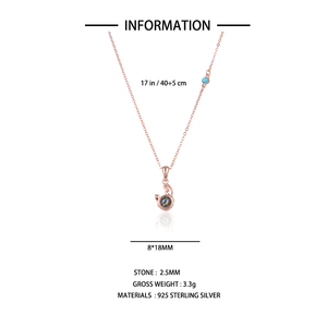 Collar de Moda de Verano Pasirley, Plata de Ley 925, Eslabones de Turquesa, Doce Constelaciones (6/22 7/22) Cáncer, Personalizado, Unisex - Product Image 6