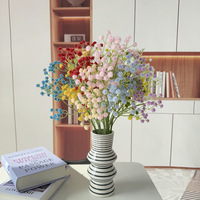 Fleurs artificielles en caoutchouc souple effet toucher réel, type Gypsophile, pour centre de table de mariage, arrangement floral, fausse fleur