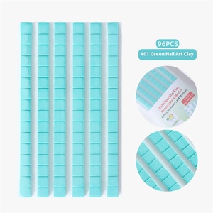 Mới Vuông Móng Tay Nghệ Thuật Đất Sét Thực Hành Mảnh Liền Mạch Plasticine Với Keo Trắng Công Cụ Màu Xanh Lá Cây Bùn Móng Tay Sửa Chữa Dễ Dàng Thực Hành Công Cụ - Product Image 6