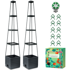 Vente flash : bac à plantes surélevé de grande taille, écologique, antirouille, gris, pour jardinage en petit espace, avec trous de drainage, en plastique - Product Image 1
