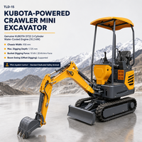Mini Excavator Kubota D722 10.2kW Diesel Berpendingin Air 380mm Bucket Boom Swing Pilot