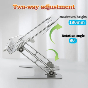 Supporto per Lettura in Metallo, Espositore Rotante a 360° in Alluminio, Supporto Regolabile per Laptop e Telefono, Fermalibri Trasparenti - Product Image 4