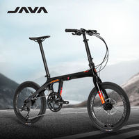 Vélo pliant en fibre de carbone JAVA ARIA 18 vitesses 20 pouces Frein à disque hydraulique à câble Java Aria 406 Vélo pliant en carbone 18S
