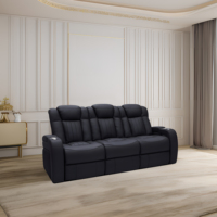 Canapé inclinable en cuir avec chargeur USB réglable à 3 places, meubles de cinéma maison avec Bluetooth pour salle de cinéma VIP, vente en gros