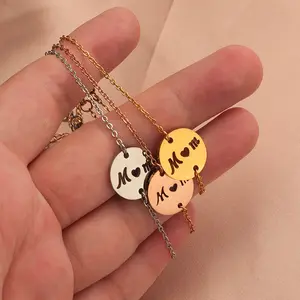 Simple Stainless Steel Charm Bracelet Necklace Gold Trendy Letter Pendants Or Charms For Jewelry Making