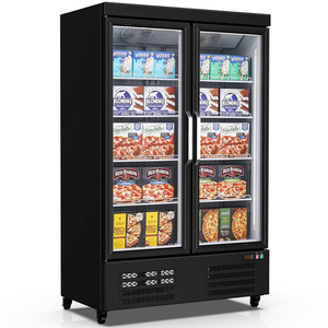 Vitrine réfrigérée commerciale à deux portes avec porte vitrée pour glaces et produits surgelés - Product Image 1