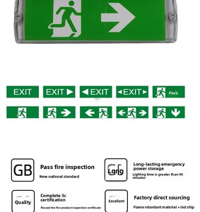 Signalisation lumineuse d'évacuation d'urgence personnalisée pour les centres commerciaux et les supermarchés d'Afrique et d'Asie du Sud-Est, indicateur d'urgence LED à trois fonctions - Product Image 3