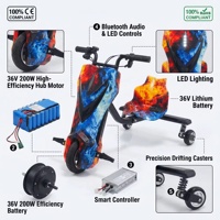 Skuter Trike Drift Listrik 3 Roda OEM Pabrik untuk Anak-anak 1/10 Motorisation Avant Tinggi Dapat Disesuaikan 36V Mobil Dijual 250W Tenaga Roda PU