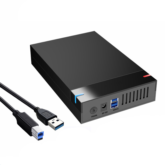 New 3.5-Inch Sata Hard Drive Enclosure Usb 3.0 High-Speed Transmission Tool-Free Install External Mobile Disk Case