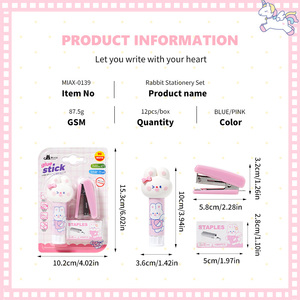 Hot Bán Kawaii 2-Trong-1 Rắn Keo & <span class=keywords><strong>Stapler</strong></span> Vỉ Thẻ Set-Dễ Thương Trường Nguồn Cung Cấp Cho Trẻ Em Trở Lại Trường Học Quà Tặng - Product Image 2