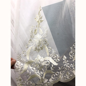 Cortina Transparente de Color Blanco, 100% Poliéster, Ecológica, Moderna, con Técnica de Bordado, Aislante, para Todas las Estaciones, con Ojales - Product Image 4