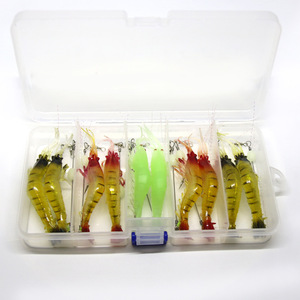 Juego de señuelos luminosos para camarones, 10 Uds., cebo suave de silicona para pesca de lubina en agua dulce y salada - Product Image 1