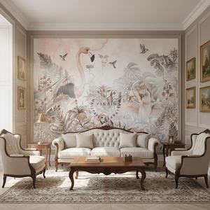 Verwijderbare Waterdichte Plant Vogel Behang Digitale Hd Print Behang Woonkamer Slaapkamer Decor Gigantische Flamingo Papegaai Behang - Product Image 2