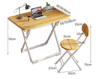 Bureau d'ordinateur pliable simple, bureau de maison ou de bureau avec pieds en forme de X, table d'écriture portable pour petits espaces, salle d'étude, chambre à coucher