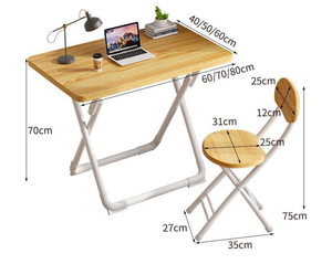 Meja Komputer Lipat Sederhana Meja Kantor Rumah dengan Kaki Berbentuk X Meja Tulis Portabel untuk Ruang Kecil Ruang Belajar Kamar Tidur - Product Image 5