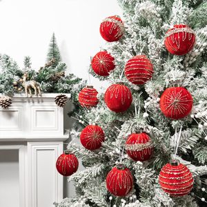 Hanging Xmas <b>Tree</b> Bulbs <b>Tree</b> Balls Red Velvet Christmas <b>Tree</b> <b>Ornaments</b> Flocked Christmas Ball Decor - Product Image 6